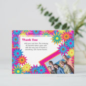 Glücklicher Hippie-Blumen-Power danken Ihnen Einladung (Stehend Vorderseite)