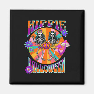 Glücklicher Hippie Halloween Groovy Retro Tanzende Magnet