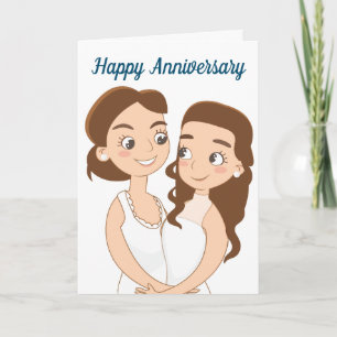 Glücklicher Hochzeitstag lesbisches Paar Karte