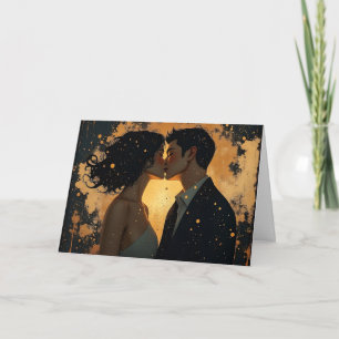 Glücklicher Hochzeitstag Romantischer Kuss Karte