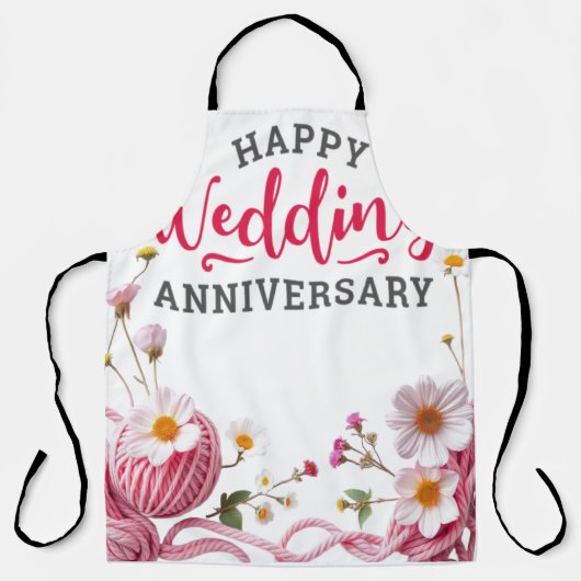 Glücklicher Hochzeitstag Schürze (Vorderseite)