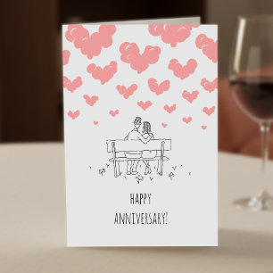 Glücklicher Hochzeitstag Verheiratetes Paar Herzen Karte