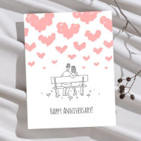 Glücklicher Hochzeitstag Verheiratetes Paar Herzen