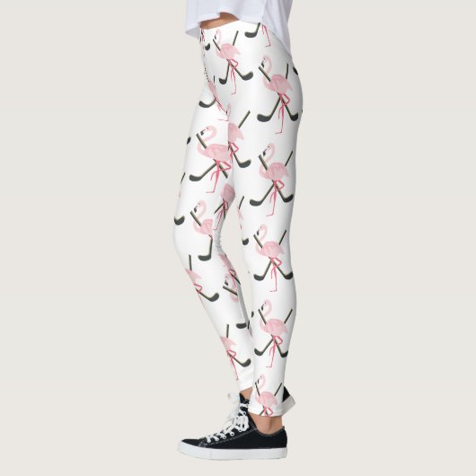Glücklicher Hockey-Sieg-Flamingo Leggings (Links)