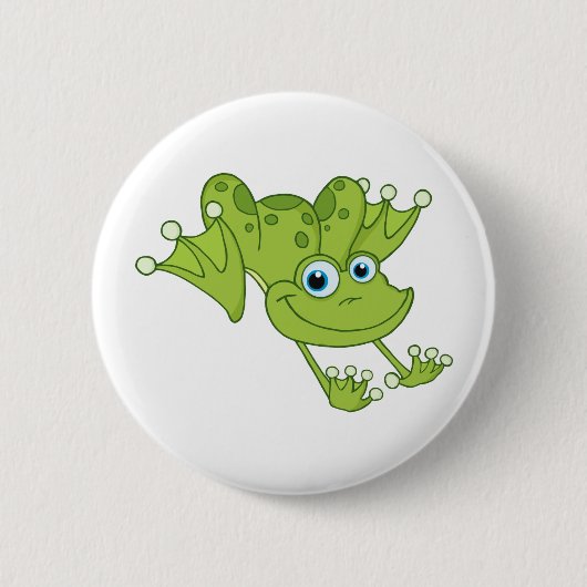Glücklicher Hopfen-Frosch Button (Vorderseite)