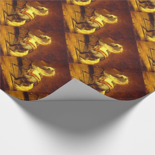 GLÜCKLICHER HORSE, Gelb, braun Geschenkpapier (Ecke)