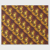 GLÜCKLICHER HORSE, Gelb, braun Geschenkpapier (Flach)