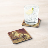 GLÜCKLICHER HORSE, Gelb Untersetzer (Rechte Seite)