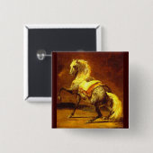 GLÜCKLICHER HORSE, Gelbbraun Button (Vorne & Hinten)