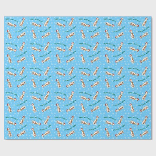 Glücklicher Howliday Borzoi Geschenkpapier (Flach)