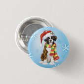 Glücklicher Howliday Boxer Button (Vorne & Hinten)