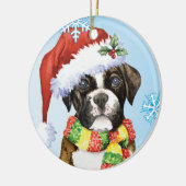 Glücklicher Howliday Boxer Keramikornament (Links)
