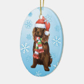 Glücklicher Howliday Boykin Spaniel Keramik Ornament (Links)
