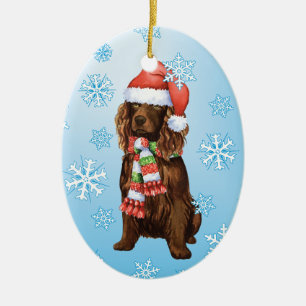 Glücklicher Howliday Boykin Spaniel Keramik Ornament