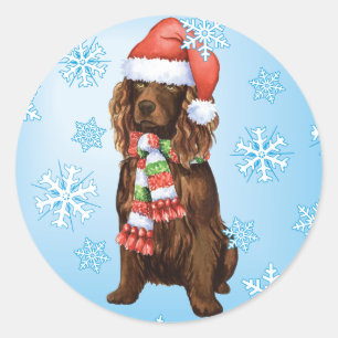 Glücklicher Howliday Boykin Spaniel Runder Aufkleber