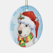 Glücklicher Howliday Bullterrier Keramikornament (Rechts)