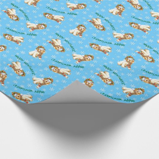 Glücklicher Howliday Clumber Spaniel Geschenkpapier (Ecke)