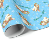 Glücklicher Howliday Clumber Spaniel Geschenkpapier (Rolleneckpunkt)