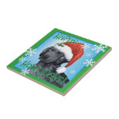 Glücklicher Howliday Curly-Coated Retriever Fliese (Seite)