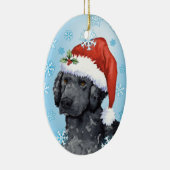 Glücklicher Howliday Curly-Coated Retriever Keramikornament (Rechts)