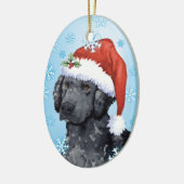 Glücklicher Howliday Curly-Coated Retriever Keramikornament (Links)