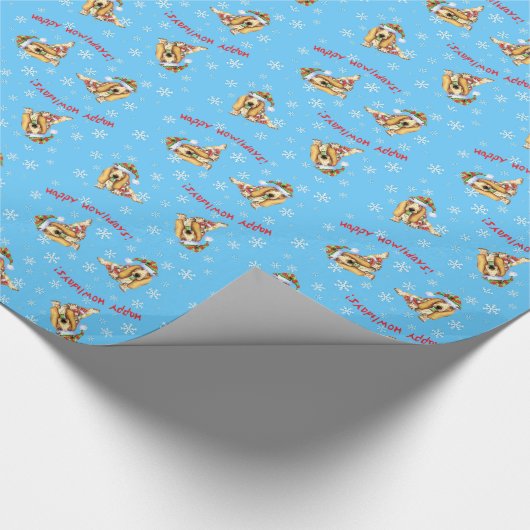Glücklicher Howliday Dachshund Geschenkpapier (Ecke)