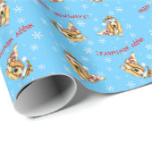 Glücklicher Howliday Dachshund Geschenkpapier (Rolleneckpunkt)
