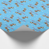 Glücklicher Howliday Dobermann Geschenkpapier (Ecke)