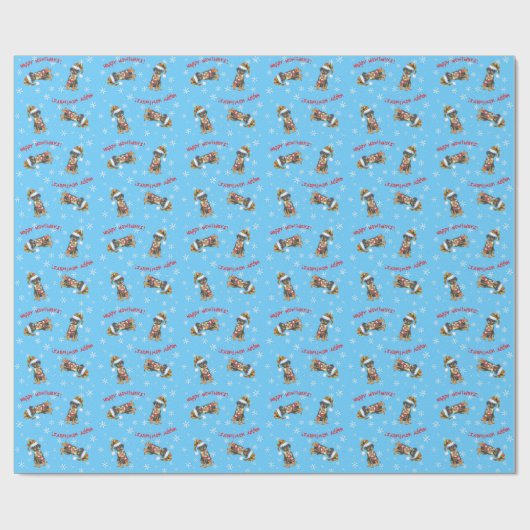 Glücklicher Howliday Dobermann Geschenkpapier (Flach)