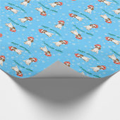 Glücklicher Howliday englischer SpringerSpaniel Geschenkpapier (Ecke)