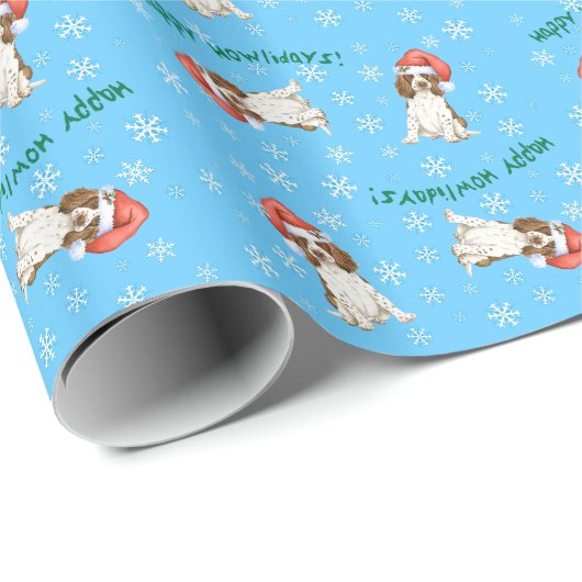 Glücklicher Howliday englischer SpringerSpaniel Geschenkpapier (Rolleneckpunkt)