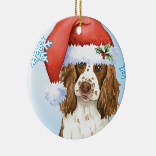 Glücklicher Howliday englischer SpringerSpaniel Keramik Ornament (Rechts)
