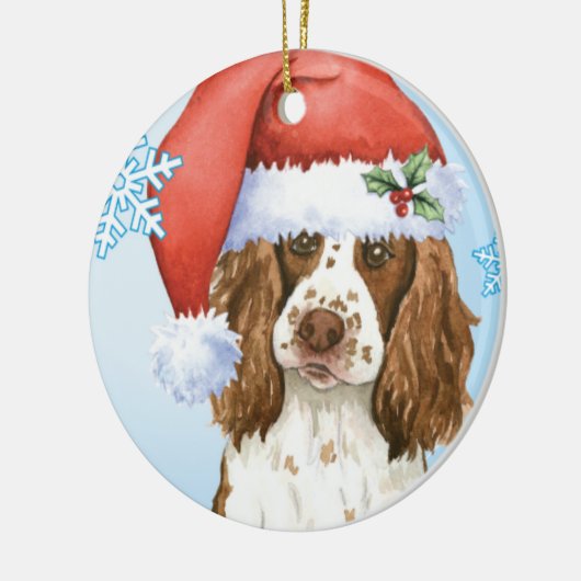 Glücklicher Howliday englischer SpringerSpaniel Keramik Ornament (Links)