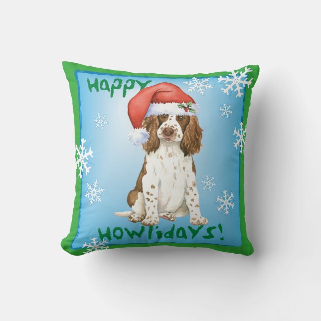 Glücklicher Howliday englischer SpringerSpaniel Kissen (Vorderseite)