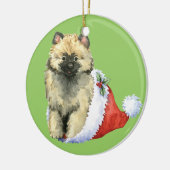 Glücklicher Howliday Keeshond Keramikornament (Links)
