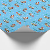 Glücklicher Howliday Miniaturpudel Geschenkpapier (Ecke)