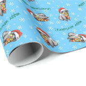 Glücklicher Howliday Miniaturpudel Geschenkpapier (Rolleneckpunkt)