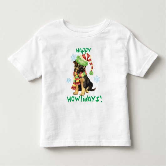 Glücklicher Howliday Schäferhund Kleinkind T-shirt (Vorderseite)