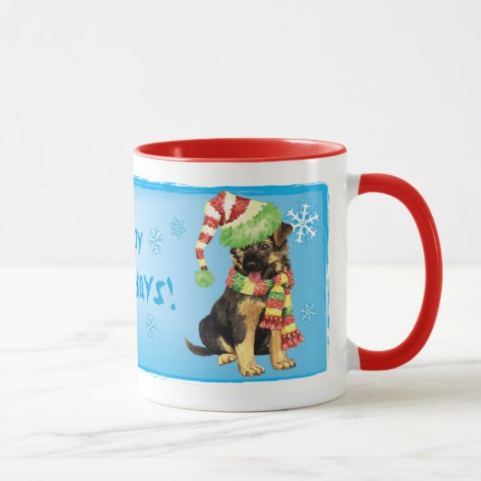 Glücklicher Howliday Schäferhund Tasse (Rechts)