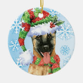 Glücklicher Howlidays Belgier Malinois Keramik Ornament (Vorne)