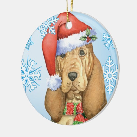 Glücklicher Howlidays Bluthund Keramikornament (Links)