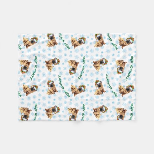 Glücklicher Howlidays Chinese Shar-Pei Fleecedecke (Vorderseite (Horizontal))