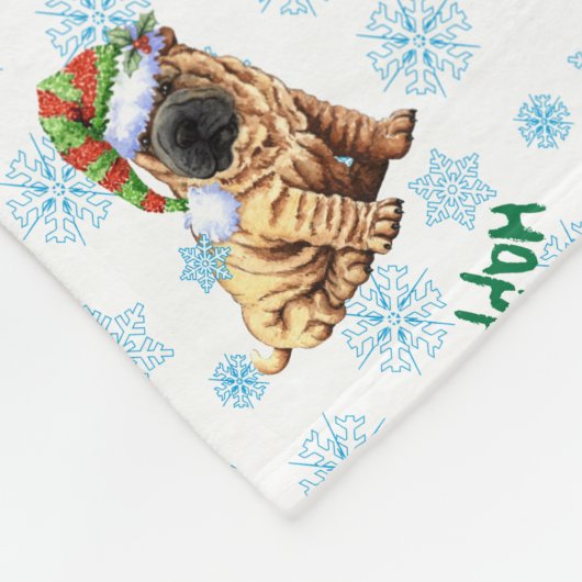 Glücklicher Howlidays Chinese Shar-Pei Fleecedecke (Ecke)