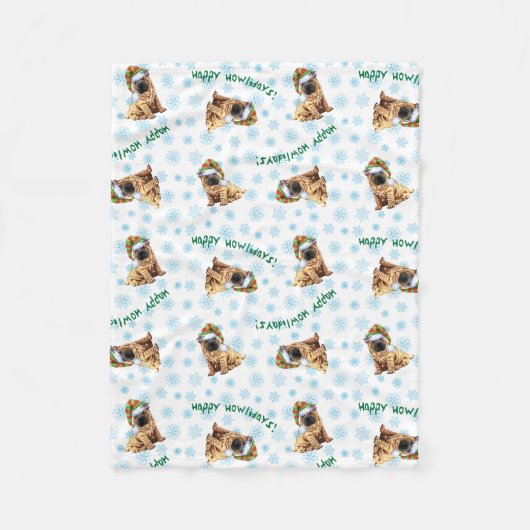 Glücklicher Howlidays Chinese Shar-Pei Fleecedecke (Vorderseite)