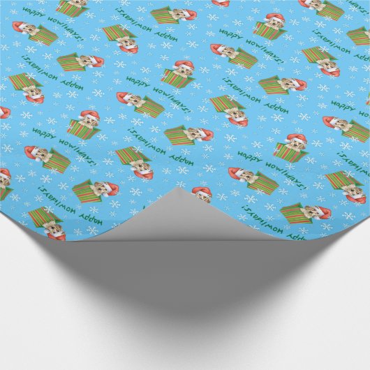 Glücklicher Howlidays englischer Setzer Geschenkpapier (Ecke)
