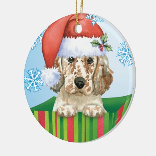 Glücklicher Howlidays englischer Setzer Keramik Ornament (Links)