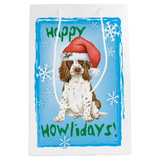 Glücklicher Howlidays englischer SpringerSpaniel Mittlere Geschenktüte (Vorderseite)
