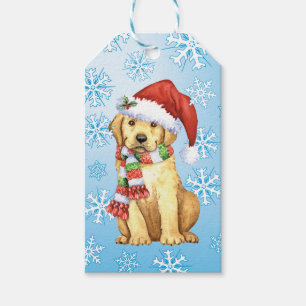 Glücklicher Howlidays gelber Labrador Geschenkanhänger