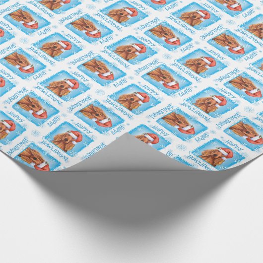 Glücklicher Howlidays Irischer Setter Geschenkpapier (Ecke)
