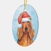 Glücklicher Howlidays Irischer Setter Keramikornament (Links)